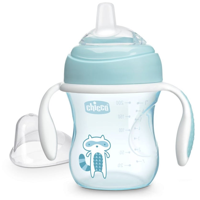 Chicco Transition Cup pierwszy kubek treningowy z miękkim ustnikiem 4m+ Boy 200ml