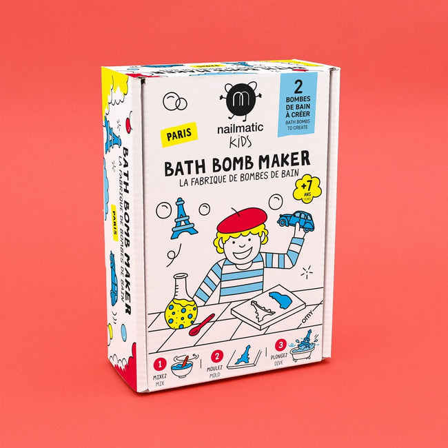 Nailmatic Kids Bath Bomb Maker zestaw do tworzenia kul kąpielowych Paris 2 kształty
