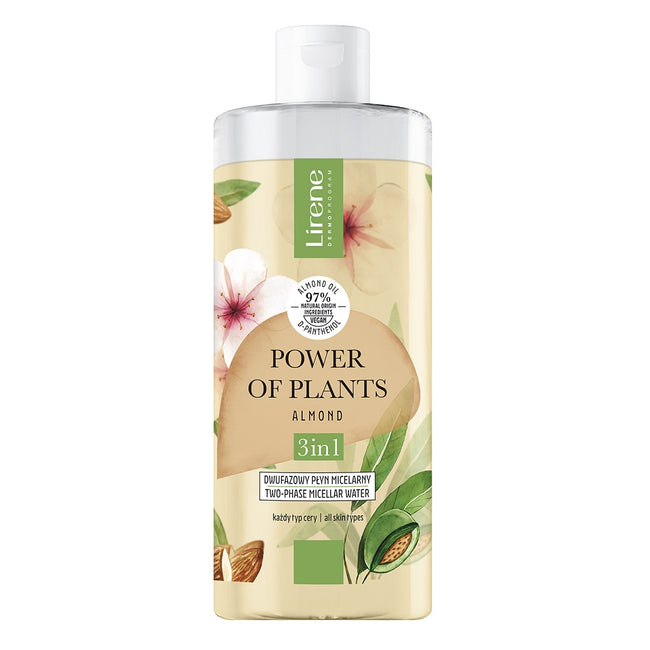 Lirene Power of Plants dwufazowy płyn micelarny 3w1 Migdał 400ml
