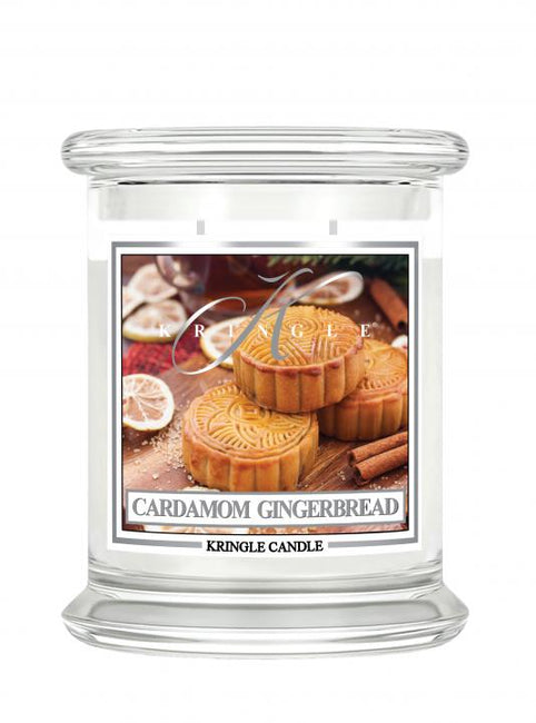 Kringle Candle Średnia świeca zapachowa z dwoma knotami Cardamon Gingerbread 411g