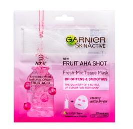 Garnier Fruit Aha Shot Fresh-Mix Tissue Mask intensywnie nawilżająca maska w płachcie z kwasem owocowym AHA 33g