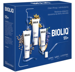 BIOLIQ 55+ zestaw krem intensywnie liftingujący do skóry oczu ust szyi i dekoltu 30ml + krem na dzień 50ml + krem na noc 50ml