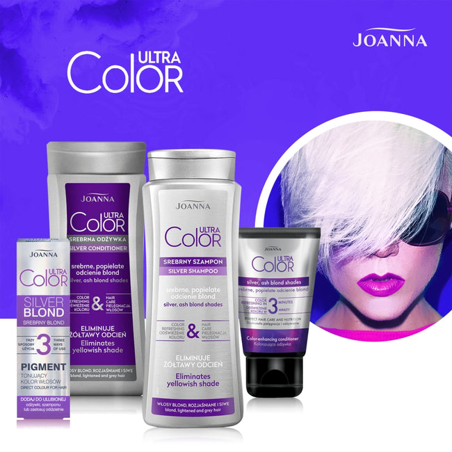 Joanna Ultra Color srebrny szampon do włosów srebrne popielate odcienie blond 200ml
