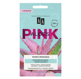 AA Aloes Pink oczyszczająco-nawilżająca maska musująca 2x4g
