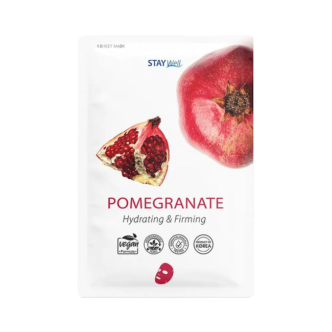 Stay Well Climate Neutral Face Mask nawilżająca i ujędrniająca maska na twarz w płachcie Pomegranate 23g