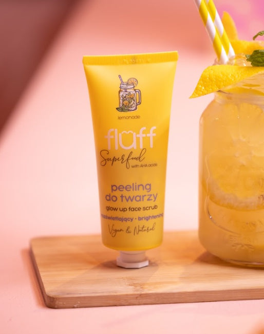 Fluff Glow Up Face Scrub rozświetlający peeling do twarzy Lemoniada 75ml