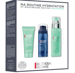 Biotherm Homme Aquapower My Moisturizing Routine zestaw żel oczyszczający 40ml + pianka do golenia 50ml + żel nawilżający do twarzy 75ml