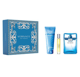 Versace Man Eau Fraiche zestaw woda toaletowa spray 100ml + woda toaletowa spray 10ml + żel pod prysznic 150ml