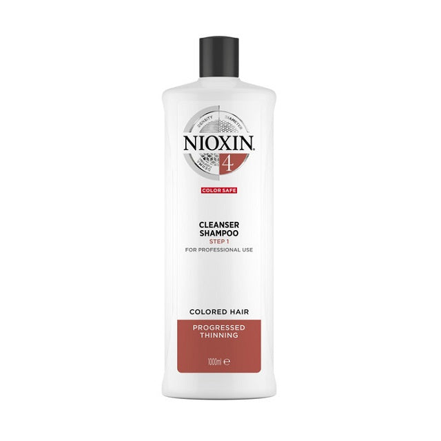 NIOXIN System 4 Cleanser Shampoo oczyszczający szampon do włosów farbowanych znacznie przerzedzonych 1000ml
