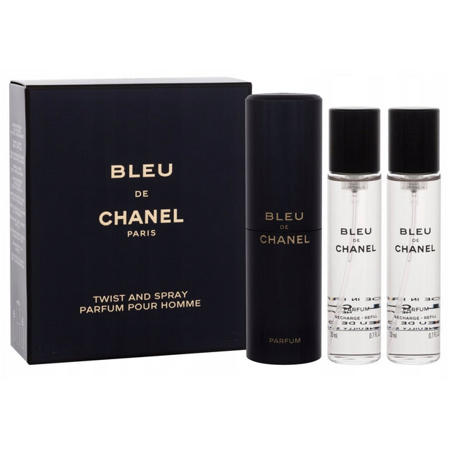 Chanel Bleu de Chanel twist and spray woda perfumowana spray z wymiennym wkładem 3x20ml