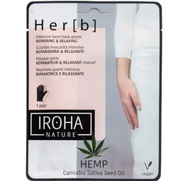 IROHA nature Repairing & Relaxing Hand & Nail Mask naprawczo-relaksacyjna maseczka w płachcie do dłoni i paznokci Cannabis 2x8g