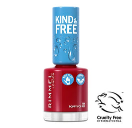 Rimmel Kind & Free wegański lakier do paznokci 156 Poppy Pop Red 8ml