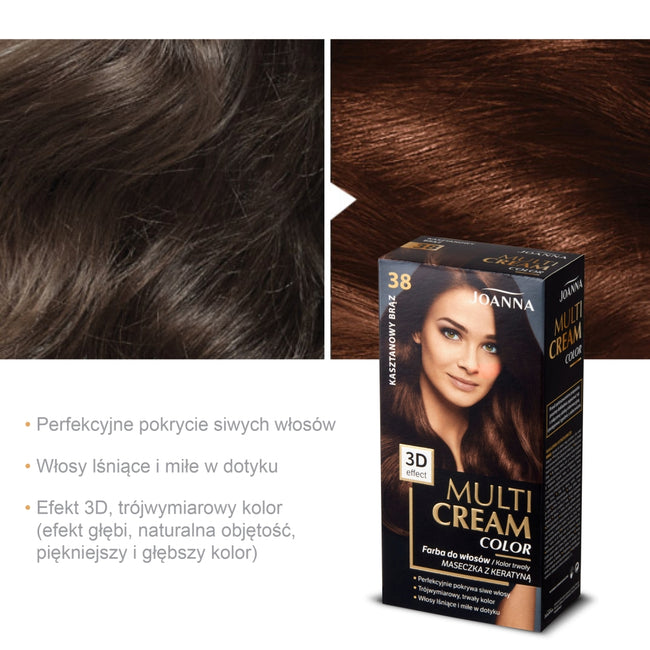 Joanna Multi Cream Color farba do włosów 38 Kasztanowy Brąz