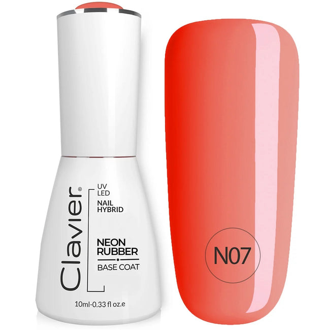 Clavier Luxury Neon Rubber Base kolorowa baza kauczukowa N07 Red Rainbow 10ml