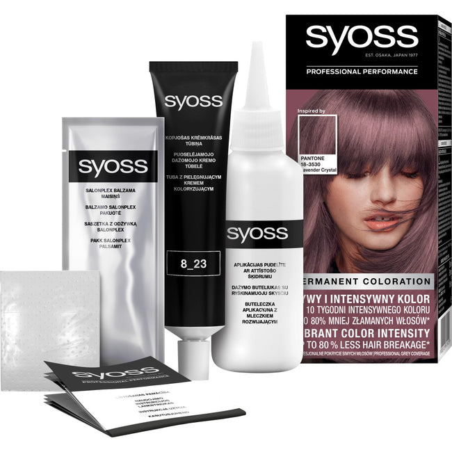 Syoss Permanent Coloration Pantone farba do włosów trwale koloryzująca 8-23 Lawendowy Kryształ