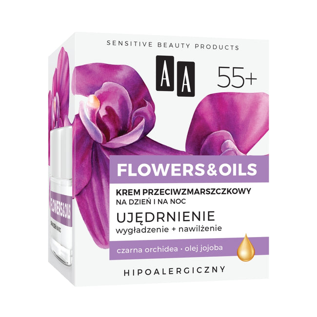 AA Flowers&Oils 55+ Ujędrnienie krem przeciwzmarszczkowy na dzień i na noc 50ml