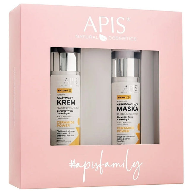 APIS Ceramide Power zestaw odżywczy krem na dzień 50ml + odbudowująca maska na noc 50ml