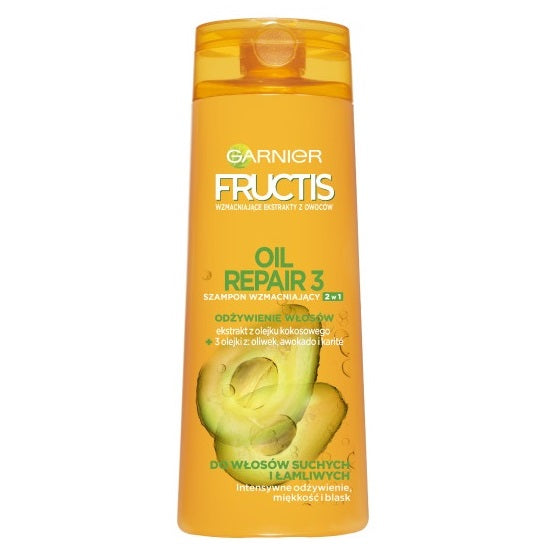 Garnier Fructis Oil Repair 3 szampon wzmacniający 2w1 do włosów suchych i łamliwych 400ml