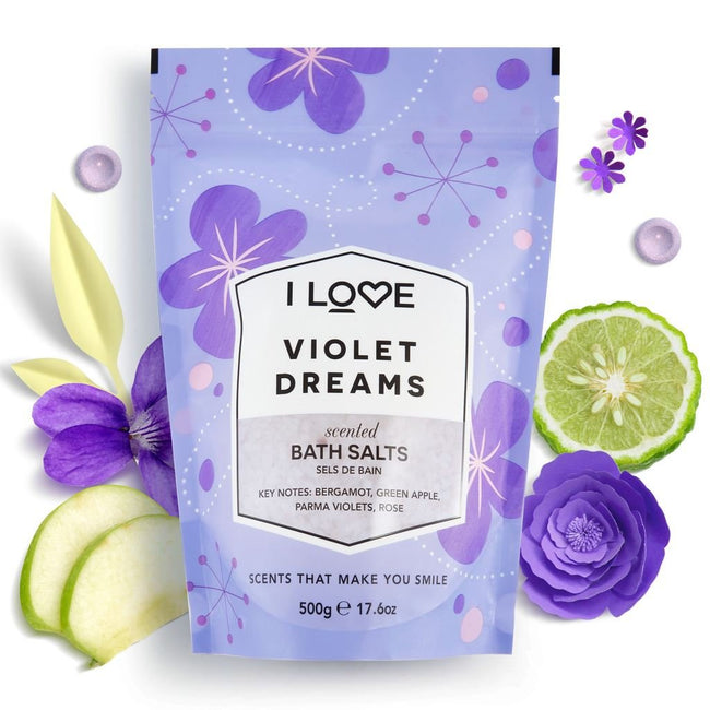 I Love Scented Bath Salts kojąco-relaksująca sól do kąpieli Violet Dreams 500g