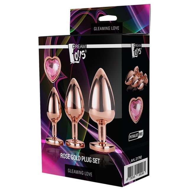 Dream Toys Gleaming Love Rose Gold Plug Set korek analny 3szt.