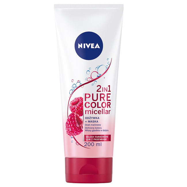 Nivea Pure Color Micellar 2in1 micelarna odżywka + maska do włosów farbowanych 200ml