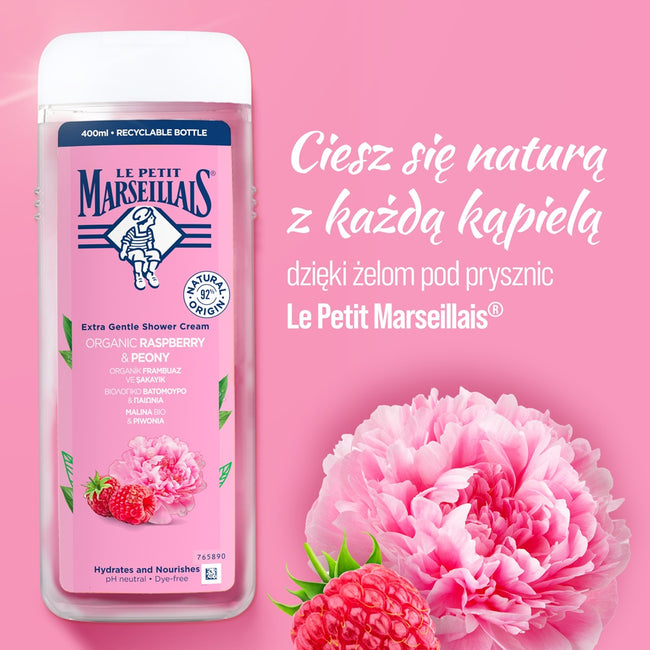 Le Petit Marseillais Kremowy żel pod prysznic Malina & Piwonia 400ml