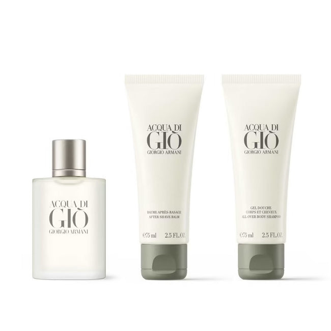 Giorgio Armani Acqua di Gio Pour Homme zestaw woda toaletowa spray 50ml + żel pod prysznic 75ml + balsam po goleniu 75ml