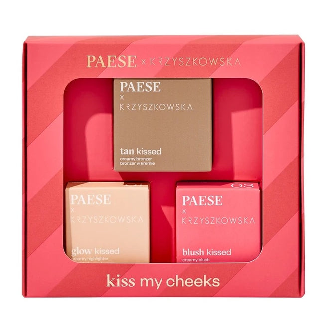 Paese Kiss My Cheeks 01 zestaw kremowy bronzer 12g + kremowy róż 4g + kremowy rozświetlacz 4g