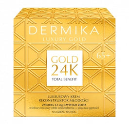Dermika Luxury Gold 24K Total Benefit 65+ luksusowy krem rekonstruktor młodości na dzień i na noc 50ml