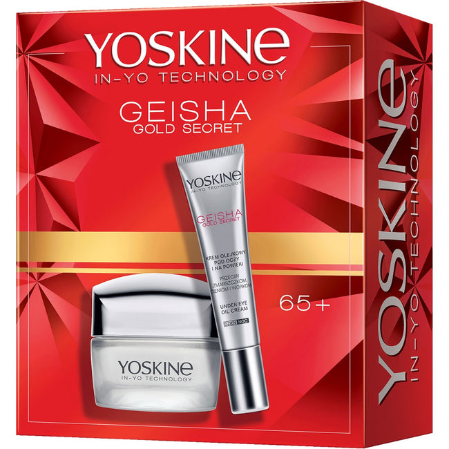 Yoskine Geisha Gold Secret zestaw krem na dzień i noc 65+ 50ml + krem pod oczy 15ml