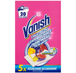 Vanish Color Protect chusteczki zapobiegające farbowaniu ubrań 20 prań (10 sztuk)