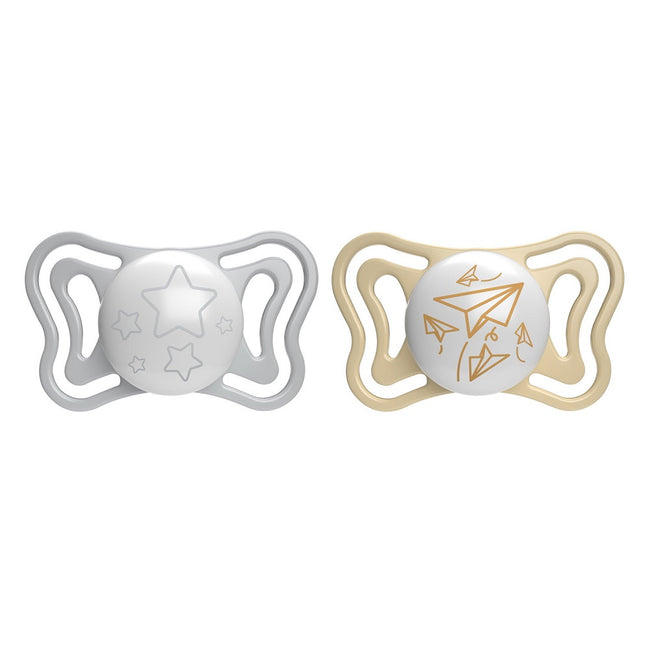 Chicco PhysioForma Light smoczek silikonowy uspokajający 6-16m Lumi 2szt.