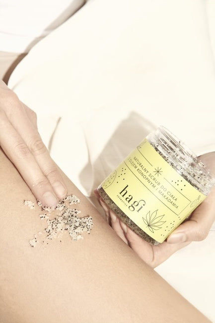 Hagi Naturalny scrub do ciała z olejem konopnym i makadamia 300g
