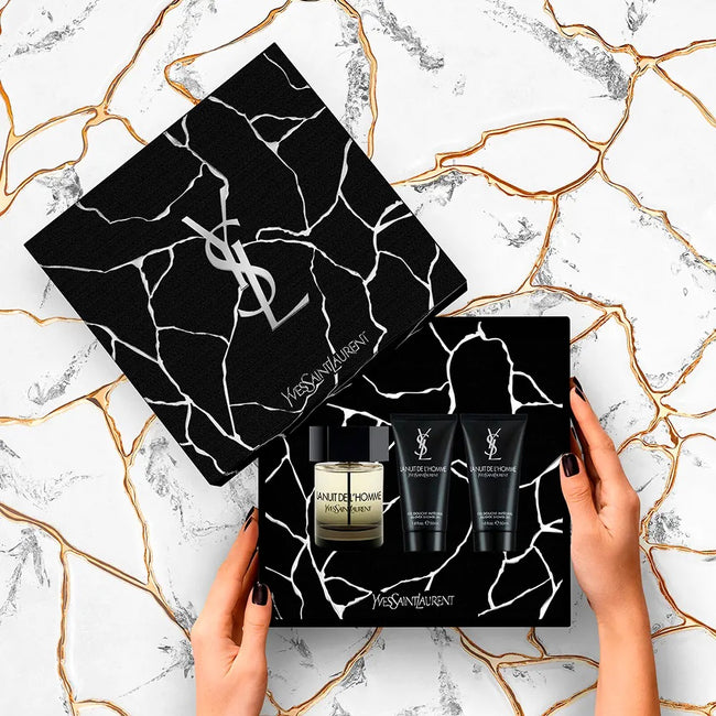 Yves Saint Laurent La Nuit De L'Homme zestaw woda toaletowa spray 100ml + żel pod prysznic 2x50ml