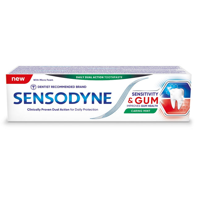 Sensodyne Nadwrażliwość & Dziąsła Mint pasta z fluorem do nadwrażliwych zębów i dziąseł o smaku miętowym 75ml