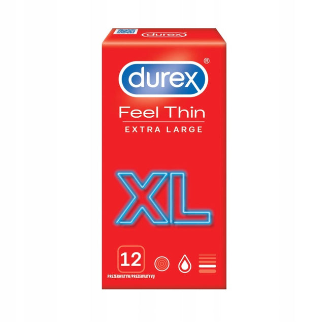 Durex Feel Thin Extra Large XL prezerwatywy lateksowe 12 szt