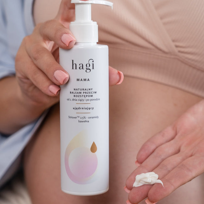 Hagi Mama naturalny balsam przeciw rozstępom dla kobiet od 1 dnia ciąży i po porodzie 200ml