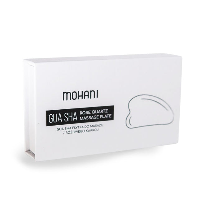 Mohani Gua Sha płytka do masażu twarzy z różowego kwarcu