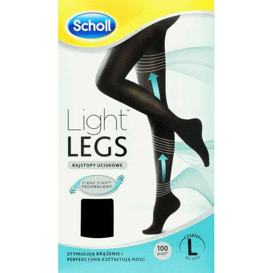 Scholl Light Legs rajstopy uciskowe 60 DEN czarne (L)