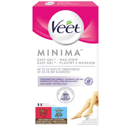 Veet Minima Easy-Gel plastry z woskiem do nóg i ciała 12szt