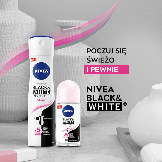 Nivea Black&White Invisible Clear antyperspirant w kulce 50ml