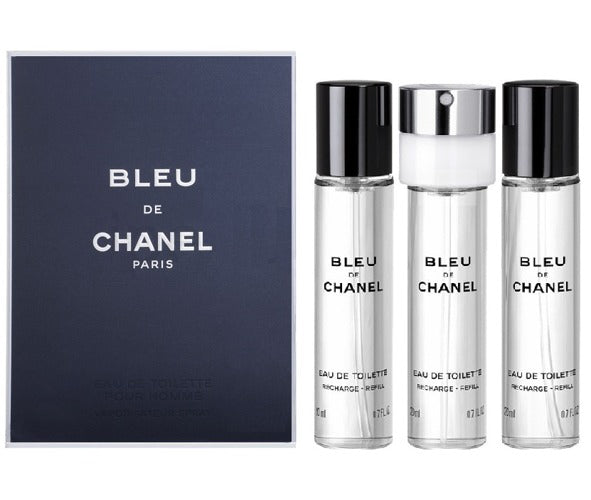 Chanel Bleu de Chanel Pour Homme zestaw woda toaletowa spray + wkłady 3x20ml