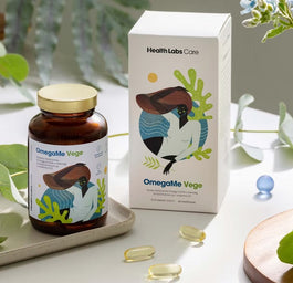 HealthLabs OmegaMe Vege kwasy tłuszczowe Omega 3 DHA z alg morskich z witaminą D3 suplement diety 60 kapsułek