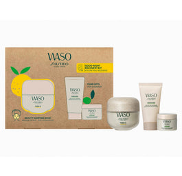 Shiseido Waso Good Night Recovery zestaw Yuzu-C Beauty Sleeping Mask 50ml + Shikulime Gel-to-Oil Cleanser 30ml + Shikulime Mega Hydrating Moisturizer 15ml