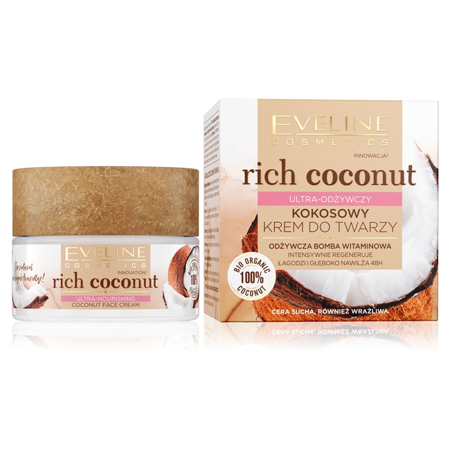 Eveline Cosmetics Rich Coconut ultra-odżywczy kokosowy krem do twarzy 50ml