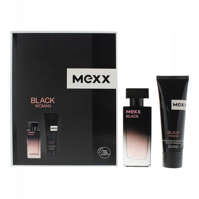 Mexx Black Woman zestaw woda toaletowa spray 30ml + żel pod prysznic 50ml