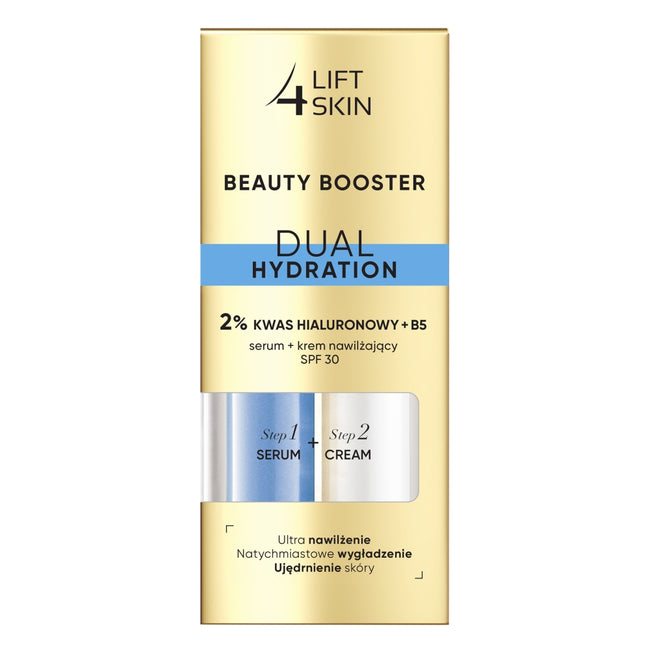 Lift4Skin Beauty Booster Dual Hydration 2% Kwas Hialuronowy B5 serum + krem nawilżający SPF30+ 2x15ml