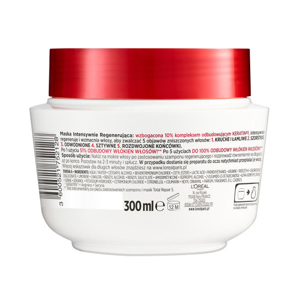 L'Oreal Paris Elseve Total Repair 5 maska regenerująca do włosów zniszczonych 300ml