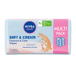 Nivea Baby Soft & Cream chusteczki biodegradowalne 4x57szt