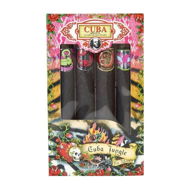 Cuba Original Cuba Jungle zestaw Snake woda perfumowana + Tiger woda perfumowana + Zebra woda perfumowana + Heartbreaker woda perfumowana 4x35ml